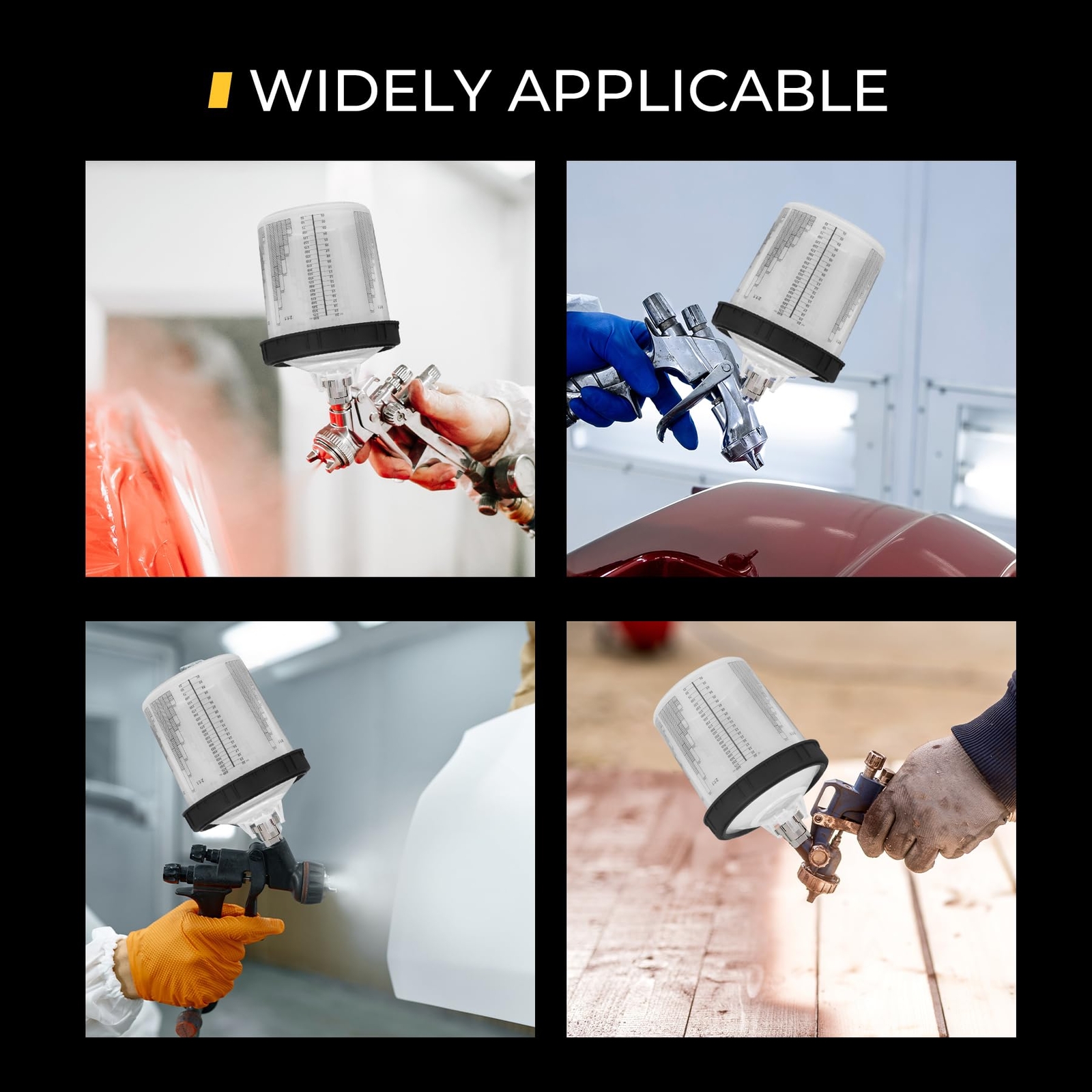 Disposable Paint Spray Gun Cup Liners and Lid System 20 Ounce 50 Pack