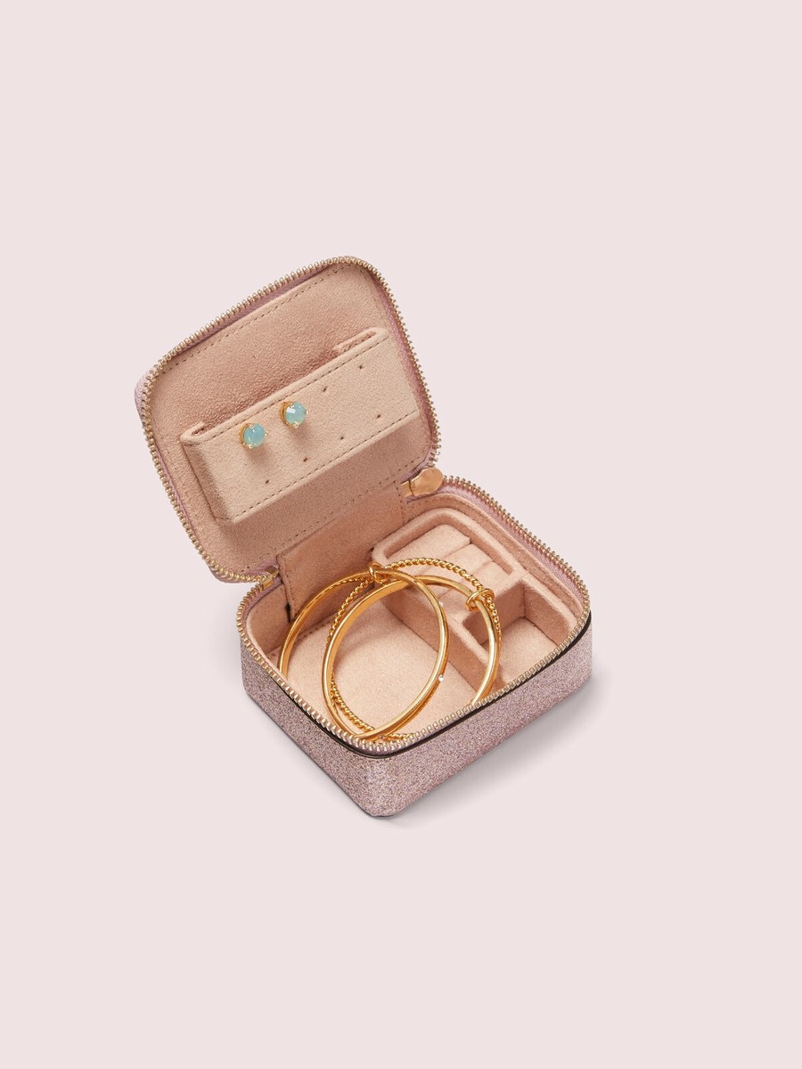 Kate Spade Brand New Burgess court zip jewelry case Pale