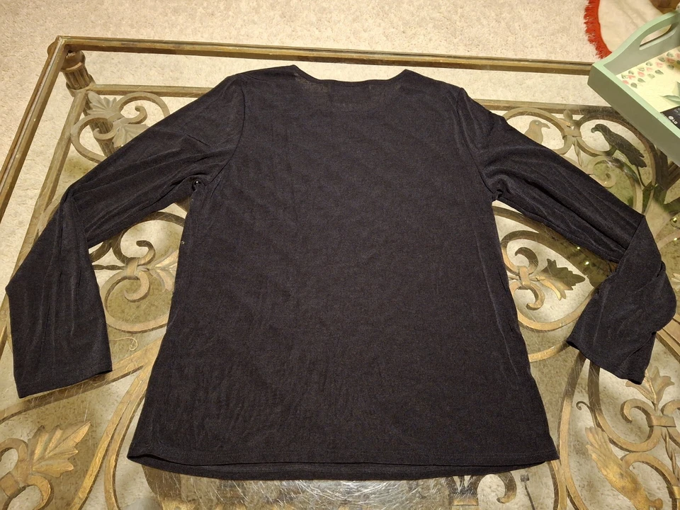 Blusa Vintage Claudia Richard Estrás Talla M Negra Rayas Diagonales Vacaciones Foto 3 de 4