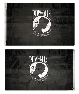 4x6 Embroidered Sewn Double Sided POWMIA Pow Mia 600D HEAVY DUTY NYLON Flag