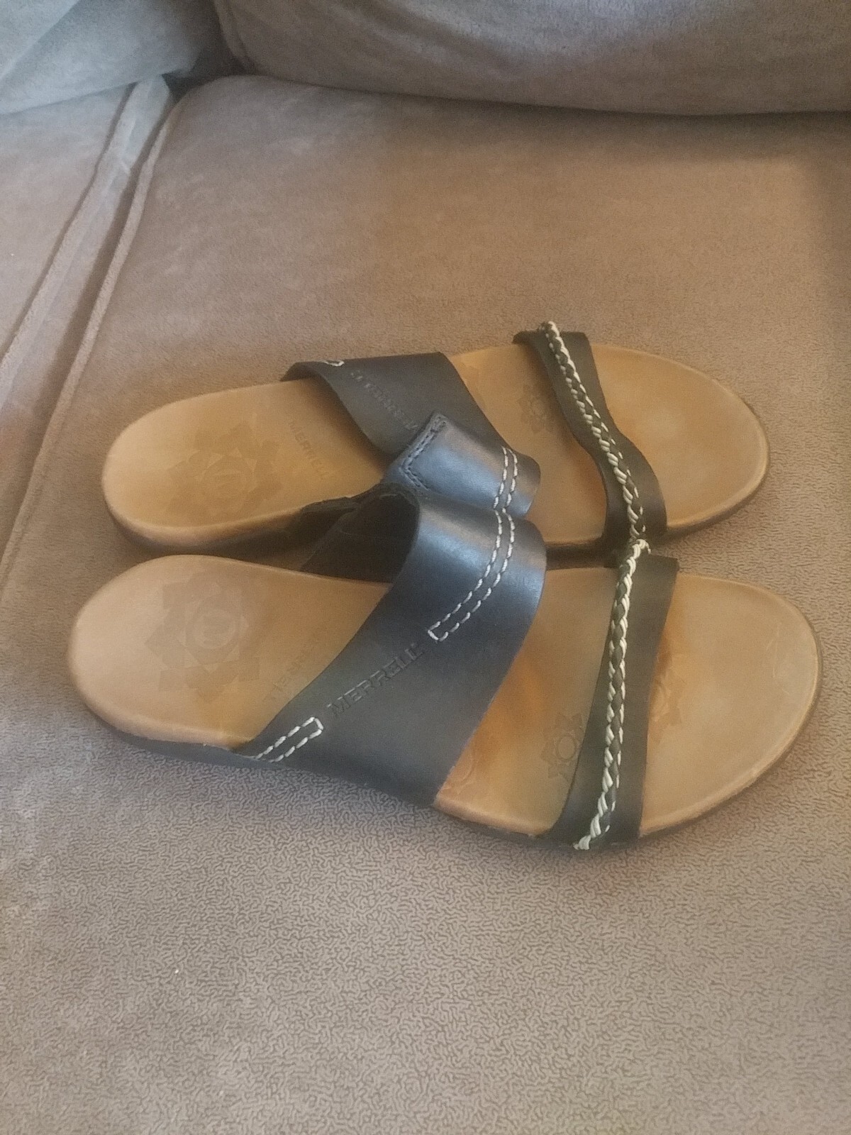 Sandali Merrell Donna Shundra Slides Neri Cavo Doppia Cinturino 7