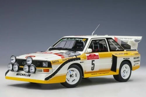 Modellini statici di auto da corsa Rally scala 1:18 per Audi