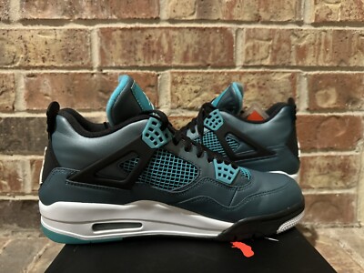New 10 Nike Air Jordan IV 4 Retro Teal Black 30th Anniversary
