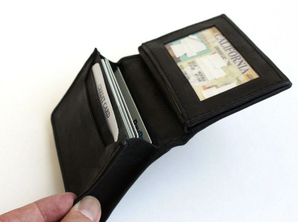 Черный мужской кожаный складного 18 кредитной карты ID центр клапан бумажник держатель. - Изображение 3 из 4