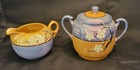 Peach Lusterware Teal / White - Cherry Blossom Sugar and Creamer Set — photo 1