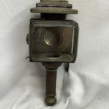 Antique Carriage Buggy Auto Oil Lantern Lamp Glass With Red Side Jewel Mounting