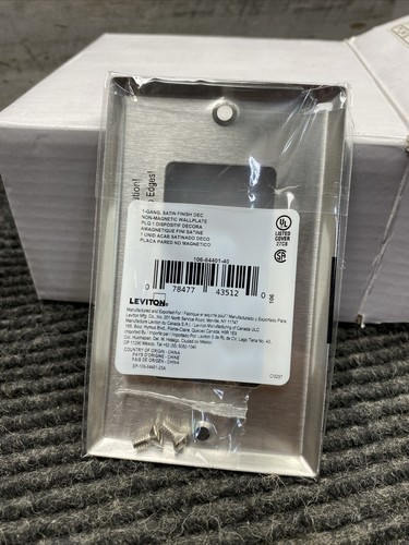NEW Leviton 84401-40 Wall Plate 1 Gang Satin Finish Non Magnetic QTY 25 - Picture 6 of 8