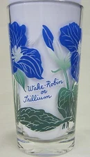 Wake-Robbin or Trillium Peanut Butter Glass Glasses Drinking Kitchen Mauzy 106-2
