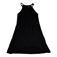 Time and Tru Women's Halter Knit A-Line Dress Relaxed Sleeveless Black L 12-14