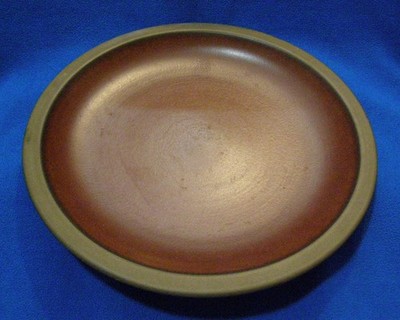 Heath Stoneware Redwood Rim Dinner Plate 10 1/2'' Diameter Brown Rim ReddishBrown