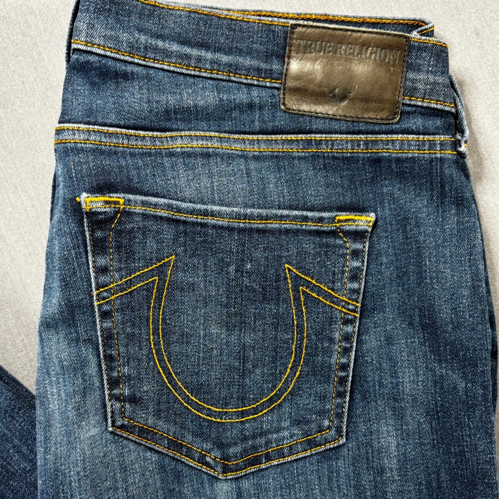 True Religion Halle Mid Rise Super Skinny Jeans Dark Wash Size 33 thumbnail 2