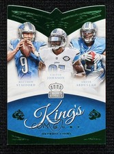 2015 Crown Royale King's Court Die-Cuts Green Ameer Abdullah Calvin Johnson 16wc