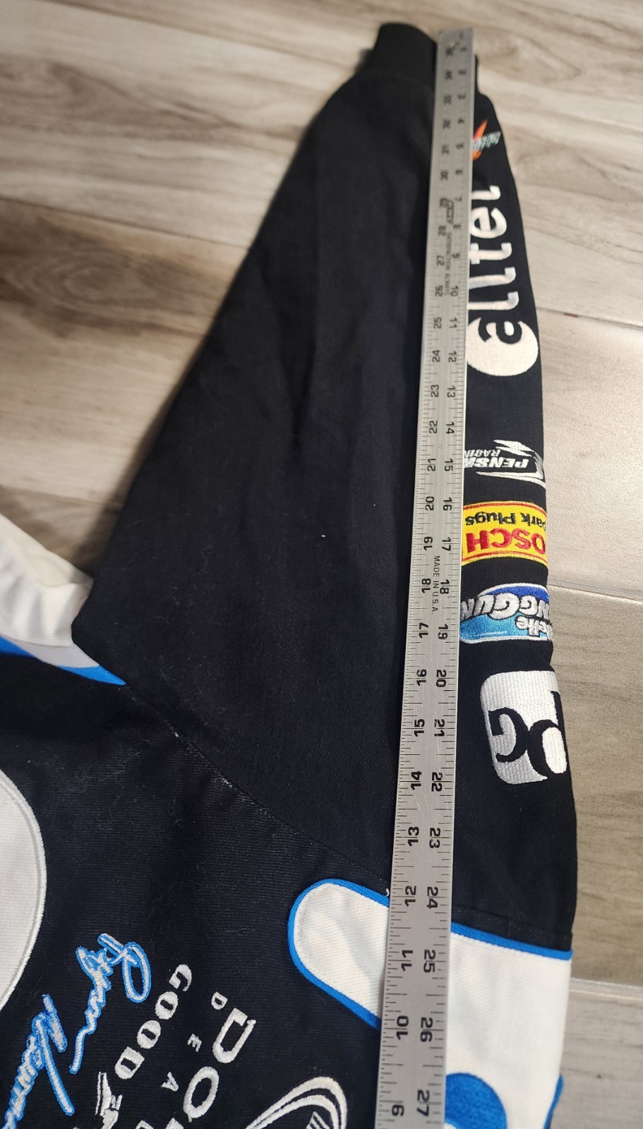 Vintage JH Design Nascar Racing Jacket Ryan Newman Alltel Dodge M Blue Black