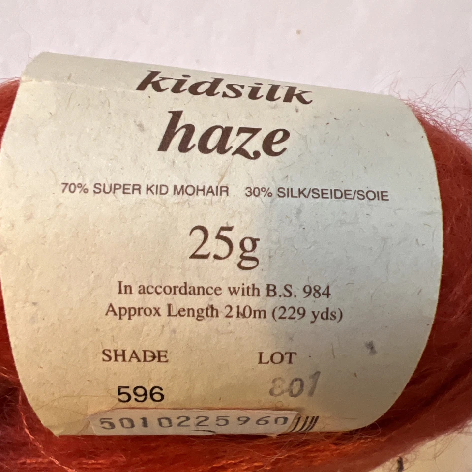 3 Bolas Rowan Kidsilk Haze Hilo 596 Mermelada Super Kid Mohair y Seda Encaje Foto 4 de 4