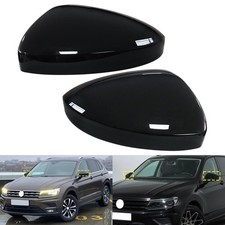 2x Glanz Schwarz Abdeckungen Spiegelkappen Gehäuse Für VW Tiguan AD1 AX1 2016-23