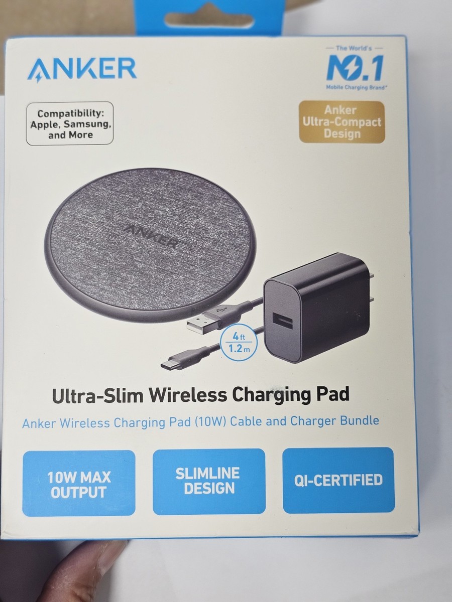 Anker 10W Wireless Charging Pad with Cable + Wall Charger Included - Brand  New