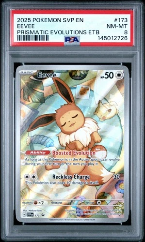 2025 POKEMON SVP EN-SV BLACK STAR PROMO #173 EEVEE PSA 8