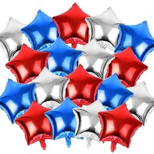 Blue Red White Star Foil Balloons Decorations, 30Pcs 18 inch 4th of July Ball...