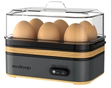 Rapid Egg Cooker Electric 6 Eggs Capacity, Soft, Medium, Hard Boiled, Poacher, O