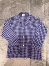 Christian Dior Men's M Blue Red Plaid Pajama Top VTG