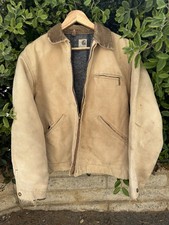 Vintage 1960s Carhartt Detroit Jacket C Logo 6LJ Blanket Lined Size 40 Fade