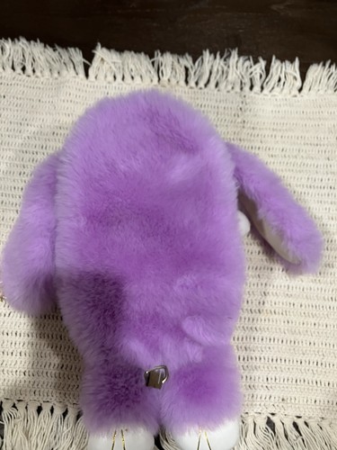 Cute Bunny Plush Bags Crossbody Rabbit Sling Backpack Purple - Picture 10 of 12