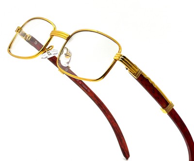Executive Rectangular Metal Wood Eyeglasses Clear Lens Fashion