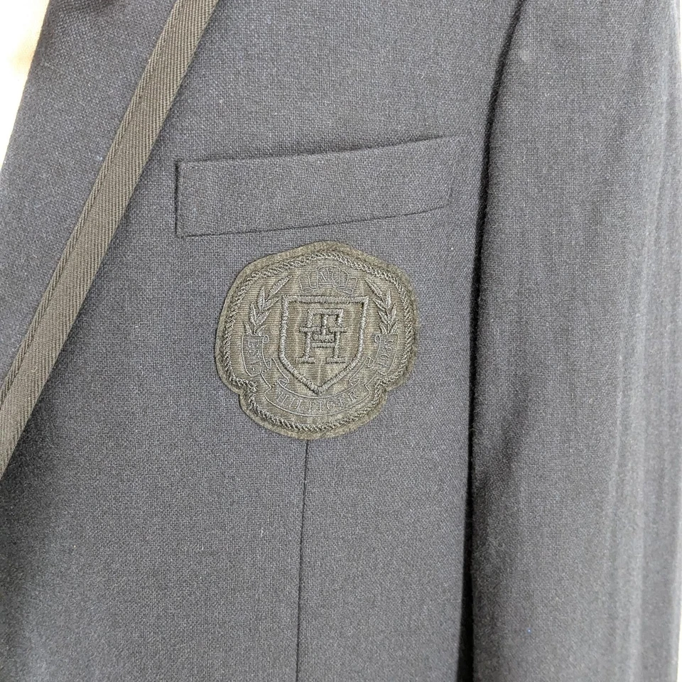 Abrigo Blazer Deportivo Tommy Hilfiger Para Hombre Ajuste Moderno Mezcla Lana Azul Marino 46 L Foto 4 de 4