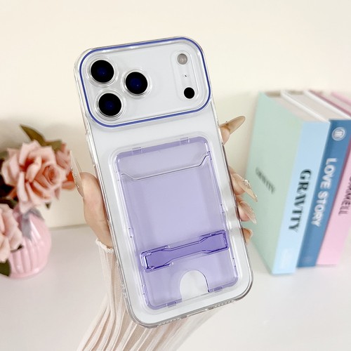 For iPhone 17 16 15 Pro Max 14 13 Clear Card Bag Case Soft Slim Cover with Stand - Picture 16 of 19