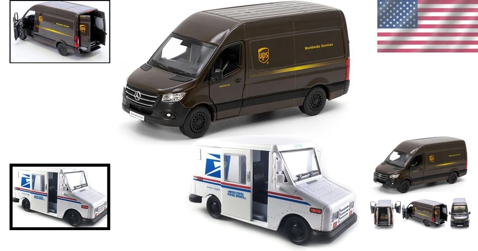 Camiones modelo Die-Cast UPS y USPS de 5 pulgadas - perfectos para jugar y exhibir Foto 2 de 4