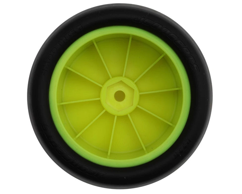 JConcepts Smoothie 3 2.2 Reifen grün hinten auf gelber Felge JCO4118-2221  - Bild 2 von 4