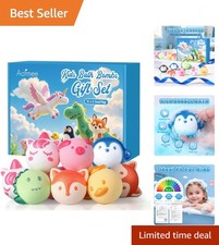 Bath Bombs for Kids, 12 Pcs Kids Bath Bombs with Essential Oil, 6 Animal Shap...