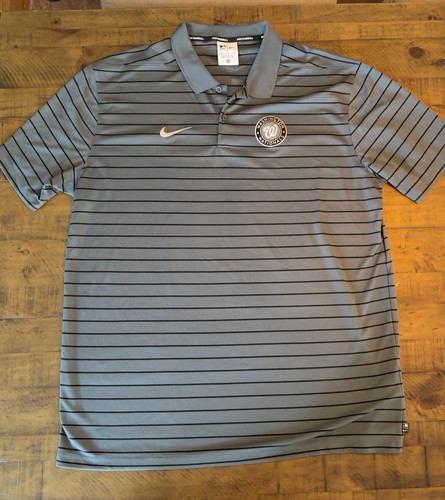Washington Nationals Polo Shirt Mens XL Gray Nike City Connect Victory MLB