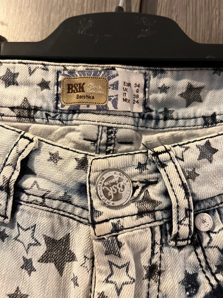 Short BSK étoiles – Jean bleu/blanc – Taille 34 (XS) – Été – Urbain - Photo 2/4