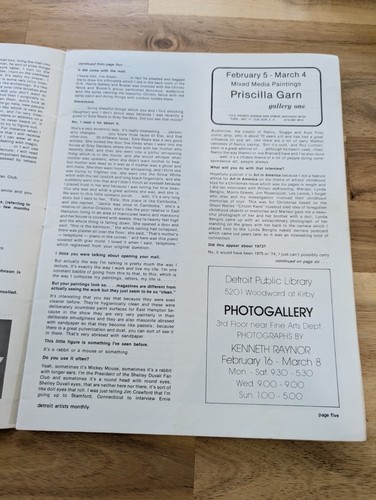 Vintage February 1978 Detroit Artists Monthly Magazine, Detroit City Issue - Picture 2 of 6