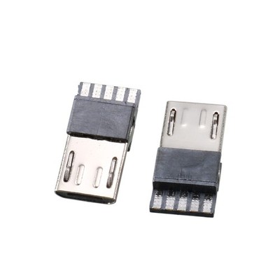 uxcell 10 Pcs Micro USB Male Type B 5 Terminal Jack Port Solder black