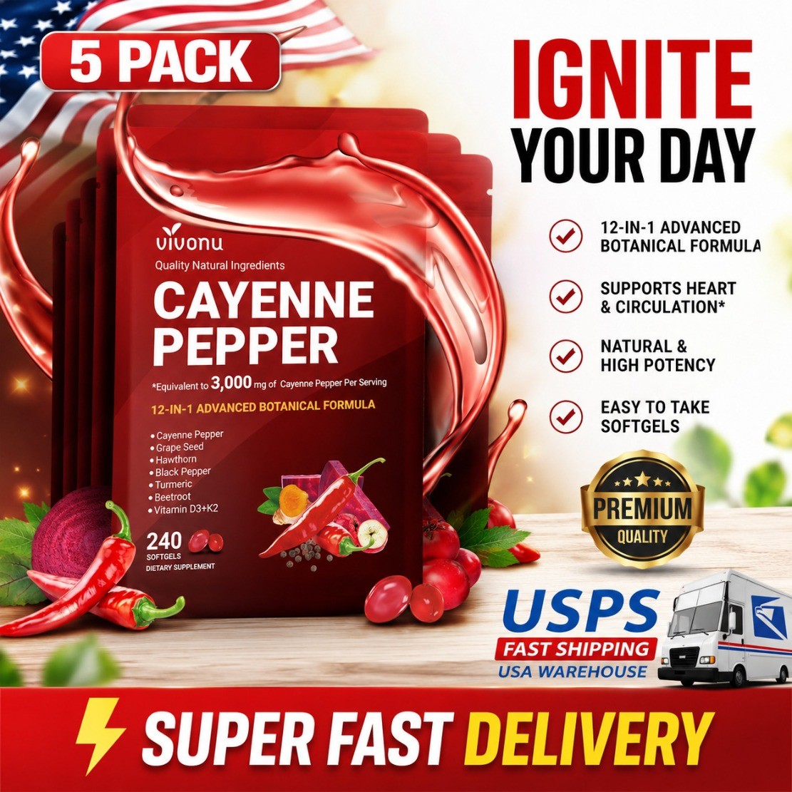 1-5X Cayenne Pepper Softgels for Leg Vein & Circulation Support ,Vascular Health