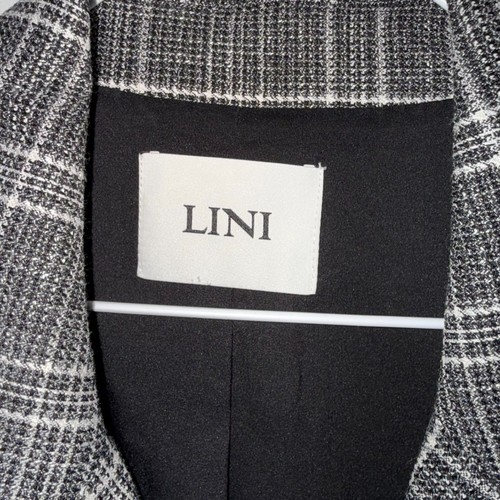 LINI Evelyn Double Breasted Plaid Blazer - Black/White L - Picture 10 of 12