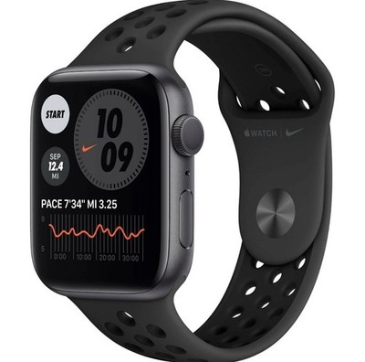 Apple Watch Nike 44mm Series 6 Space Gray Aluminum Case Black Band GPS + LTE