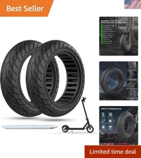 Reliable 10x2.125 Black Scooter Tire - Solid Rubber - Front or Rear Replacement