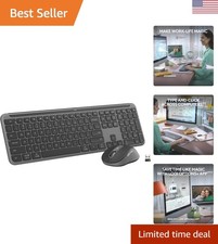Wireless Keyboard and Mouse for Larger Hands - Bluetooth, Quiet Typing, Multi-OS
