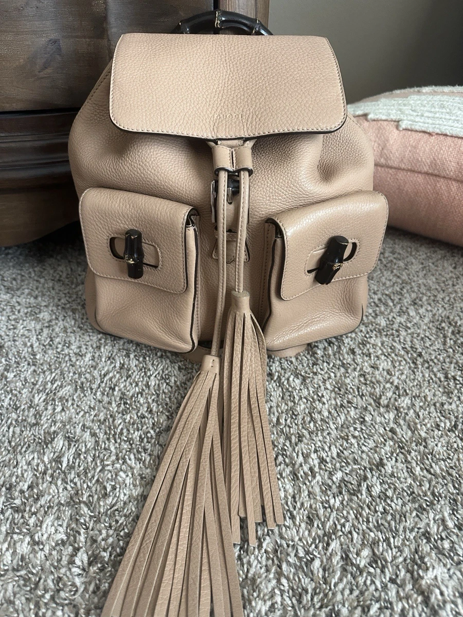 Gucci Bamboo Leather Exterior Backpack Bags & Handbags for Women