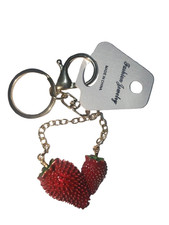 Süßer Schlüsselanhänger Erdbeere Metall rote Früchte Charm Taschenanhänger Geschenk