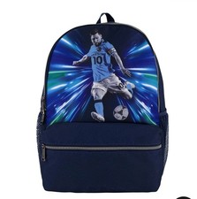 Messi Lifestyle Backpack, Bookbag with Pockets  Adjustable Straps Blue