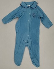 Vintage Sears Terry Cloth Footed Sleeper Baby Boy Blue Size 2B 18-22 lbs NWOT