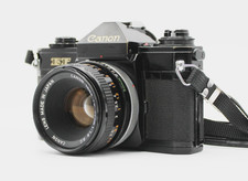 Very Good Canon EF 35mm SLR Film Camera Black FD 50mm F1.8 S.C. Lens JAPAN