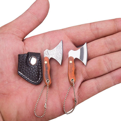 2Pcs Axe Shape Mini Pocket Knife Small Keychain Hatchet Tiny Thumb Multitool Box