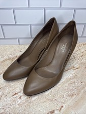 Gucci Women  s 36.5 Brown Leather Horsebit GG Logo High Heel Pumps Italy