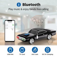 Classic Car Bluetooth Speaker 10W FM Radio USB TF AUX LED Wireless Portable