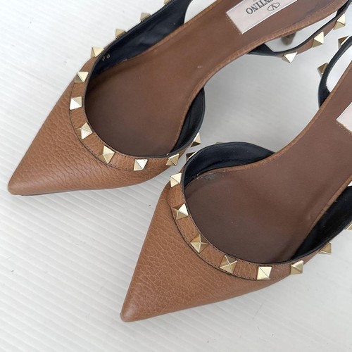 Valentino RockStud Leder Riemchen Pumps Gr. 36 schwarz mittelhoher Absatz spitz zulaufend - Bild 2 von 24